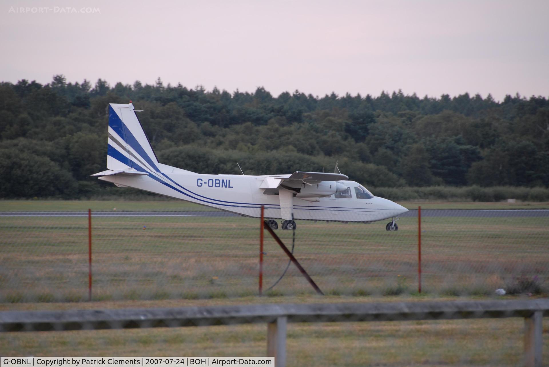 G-OBNL, 1976 Britten-Norman BN-2B-21 Defender C/N 523, JUST LANDED RUNWAY 26
