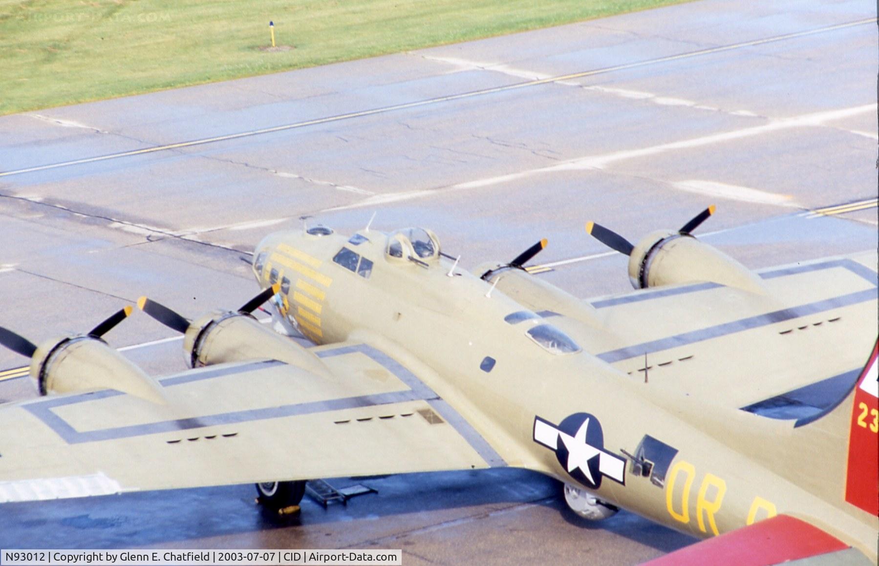 N93012, 1944 Boeing B-17G-30-BO Flying Fortress C/N 32264, In town for display.  Seen from the control tower