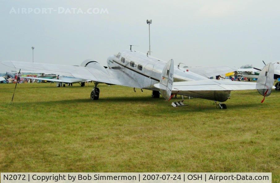 N2072, 1936 Lockheed 12A Electra Junior C/N 1208, Airventure '07