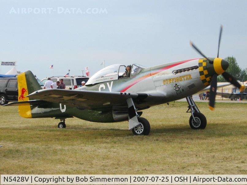 N5428V, 1944 North American P-51D Mustang C/N 122-39723, Mustang pen at Airventure '07