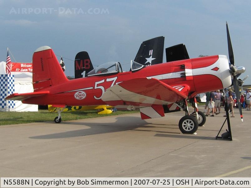 N5588N, 1945 Vought (Goodyear) F2G-1 Corsair C/N 6167, One of ten ever built with the 4-row P&W radial (3850 hp).  Airventure '07