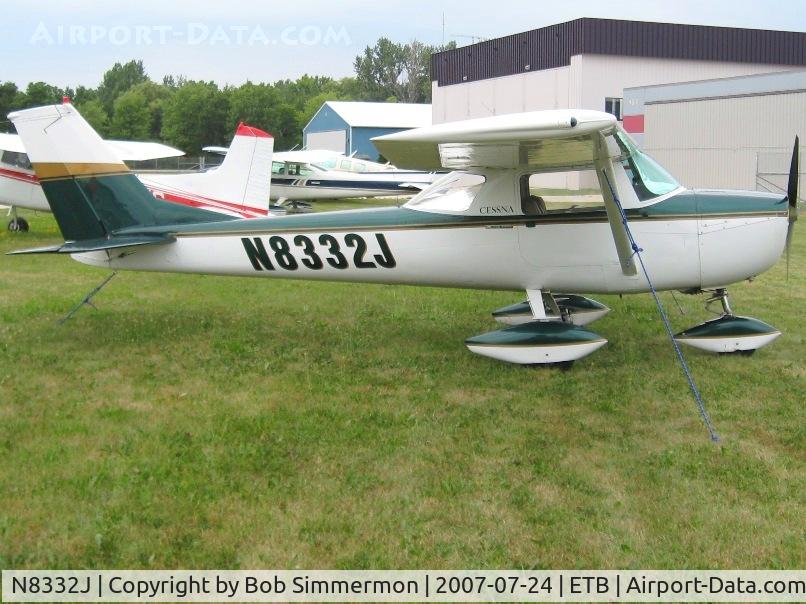 N8332J, 1967 Cessna 150G C/N 15066232, Tied down at West Bend, WI