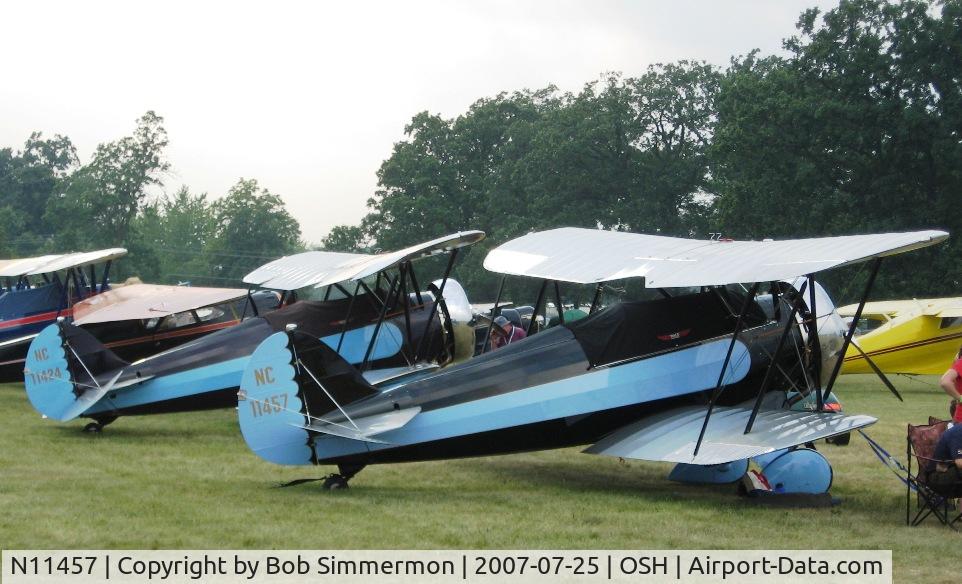 N11457, 1931 Waco QCF C/N 3540, Alongside N11424 at Airventure '07