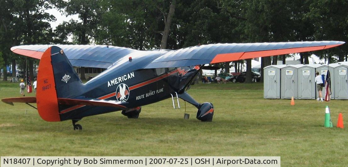 N18407, 1937 Stinson SR-9C Reliant C/N 5313, Airventure '07