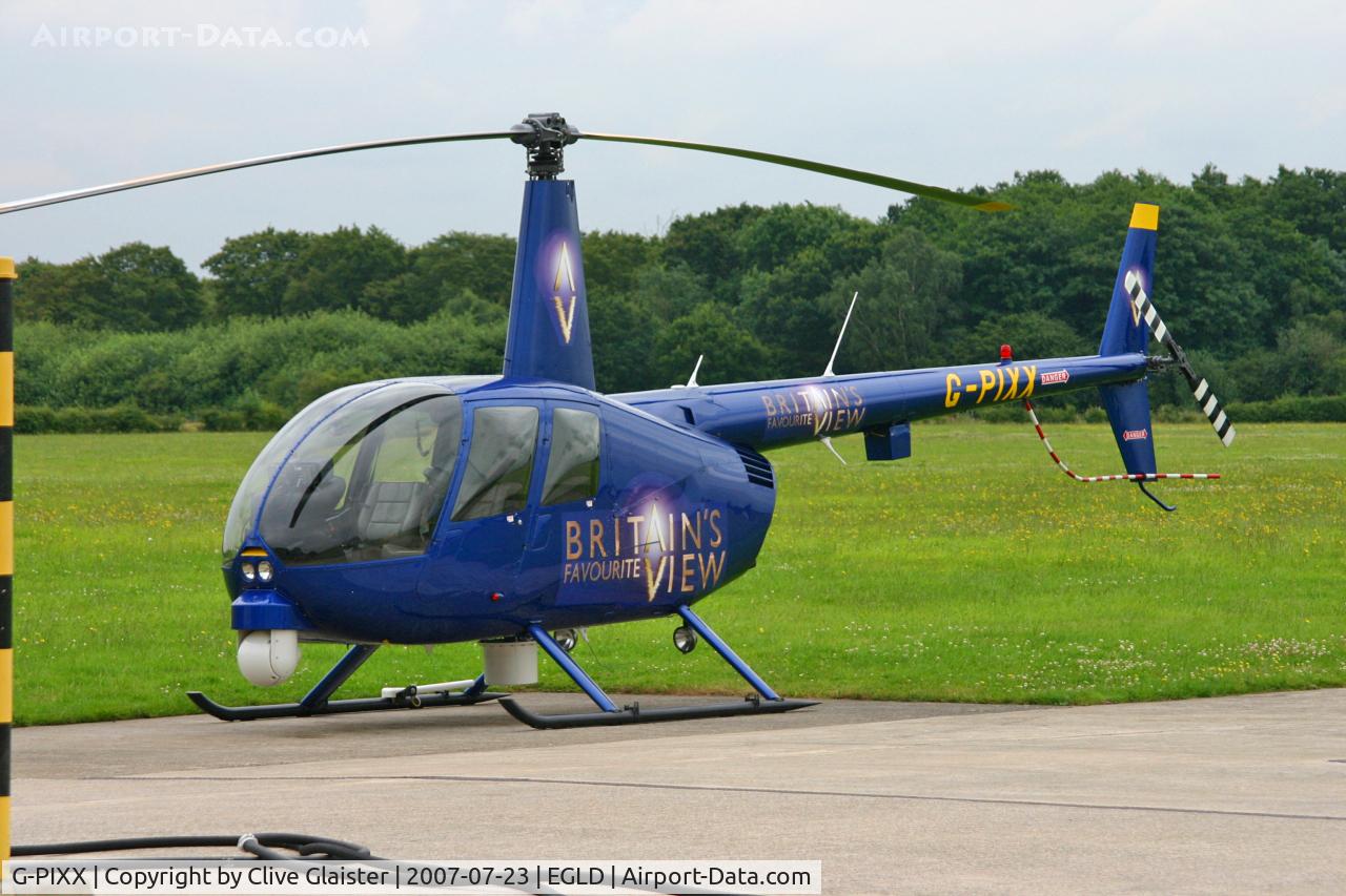 G-PIXX, 2004 Robinson R44 Raven II C/N 10263, OWNED BY:- FLYING TV LTD - See:- http://preview.itv.com/Entertainment/reality/BritainFavouriteView/default.html