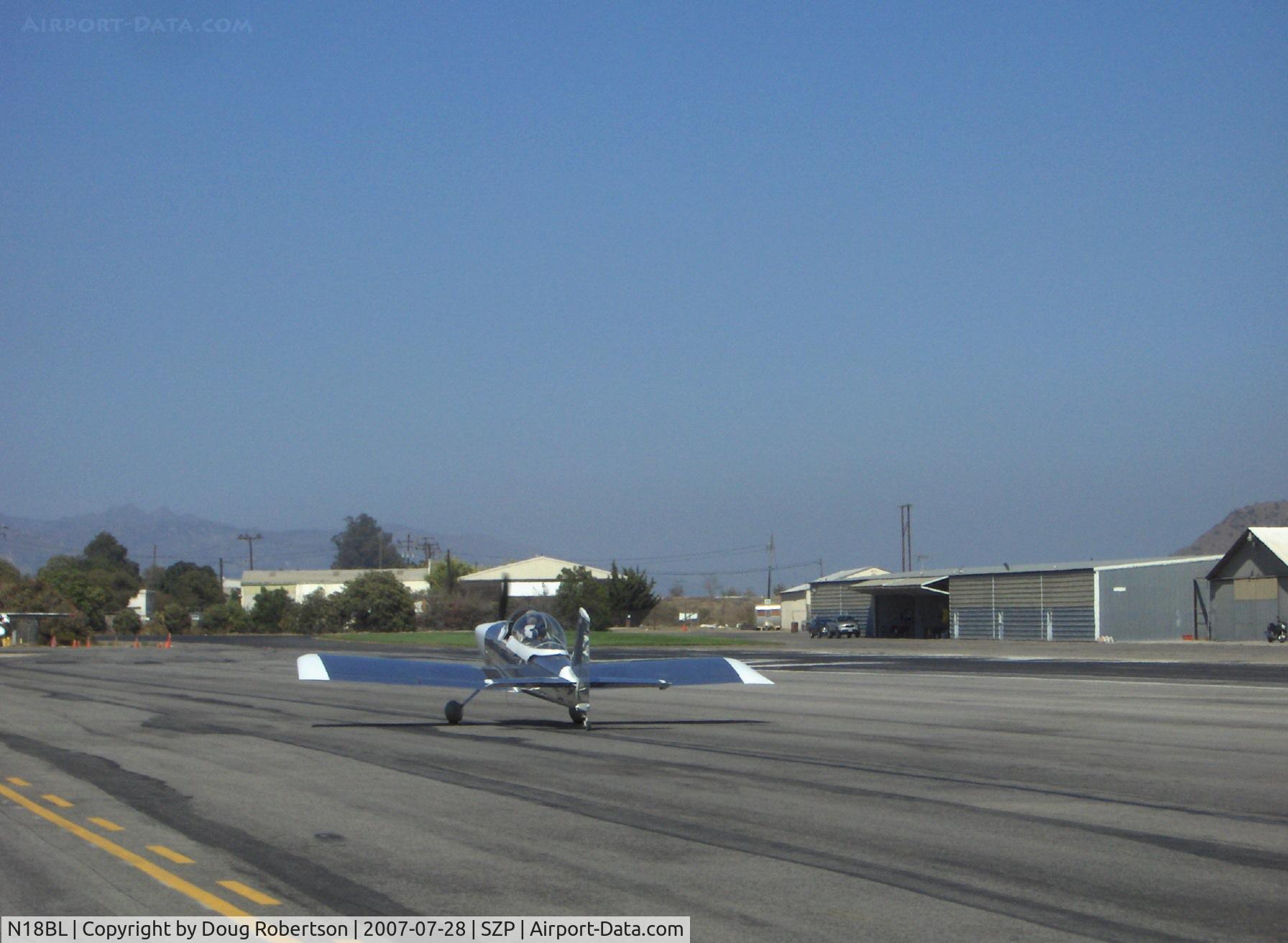 N18BL, 2007 Vans RV-8 C/N 82170, 2007 Bertz VAN's RV-8, Lycoming IO-360 180 Hp, taxi to Rwy 22 after refueling