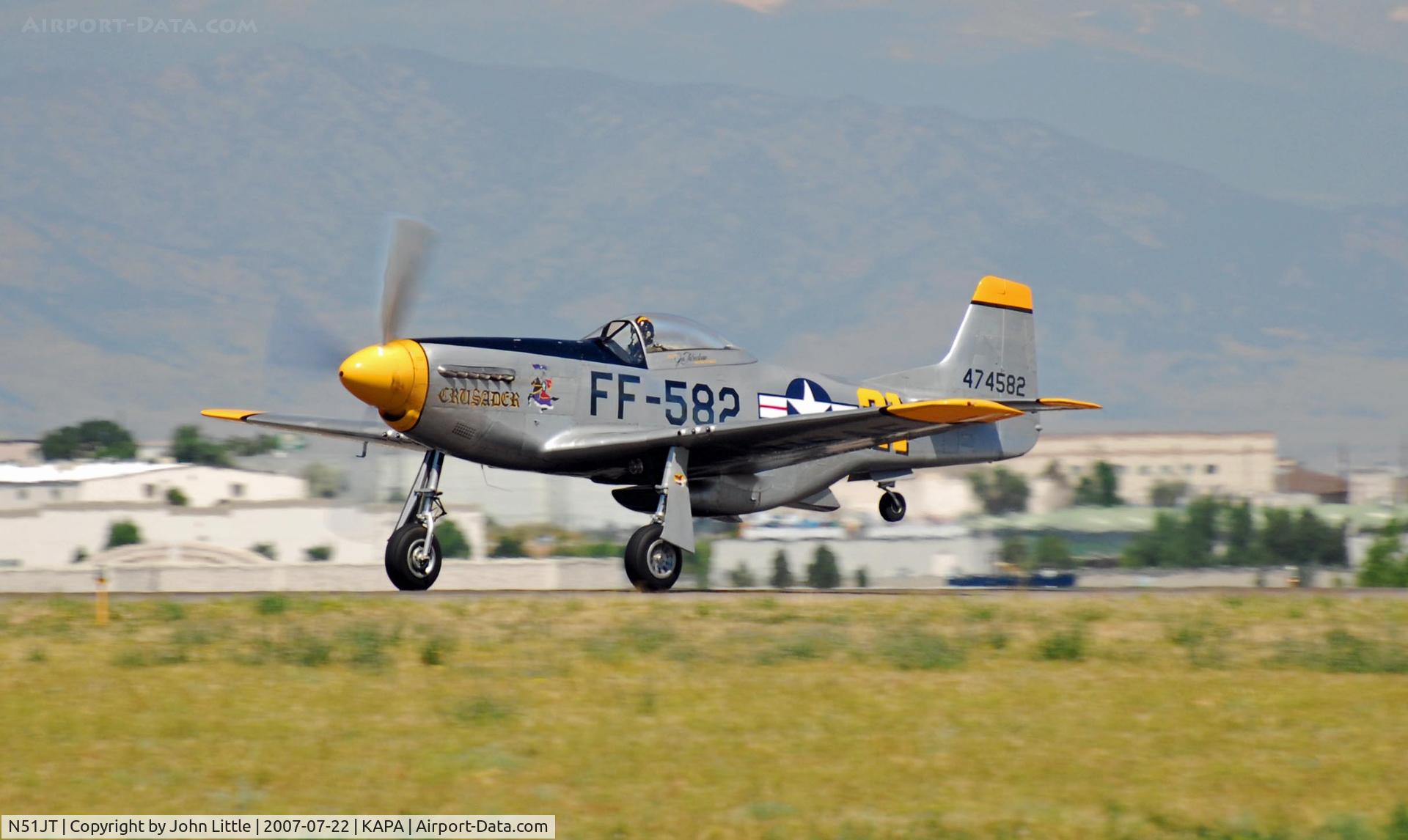 N51JT, 1946 North American P-51D Mustang C/N 122-41122 (44-74582), Take-Off 17L