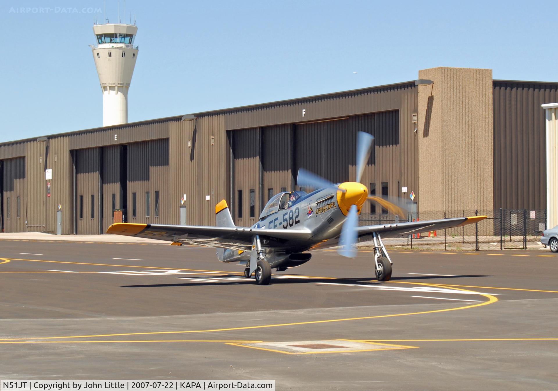 N51JT, 1946 North American P-51D Mustang C/N 122-41122 (44-74582), On the way back to the barn