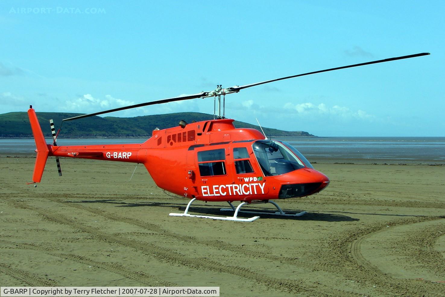 G-BARP, 1973 Bell 206B JetRanger II C/N 967, at Helidays 2007 at Weston-Super-Mare , UK