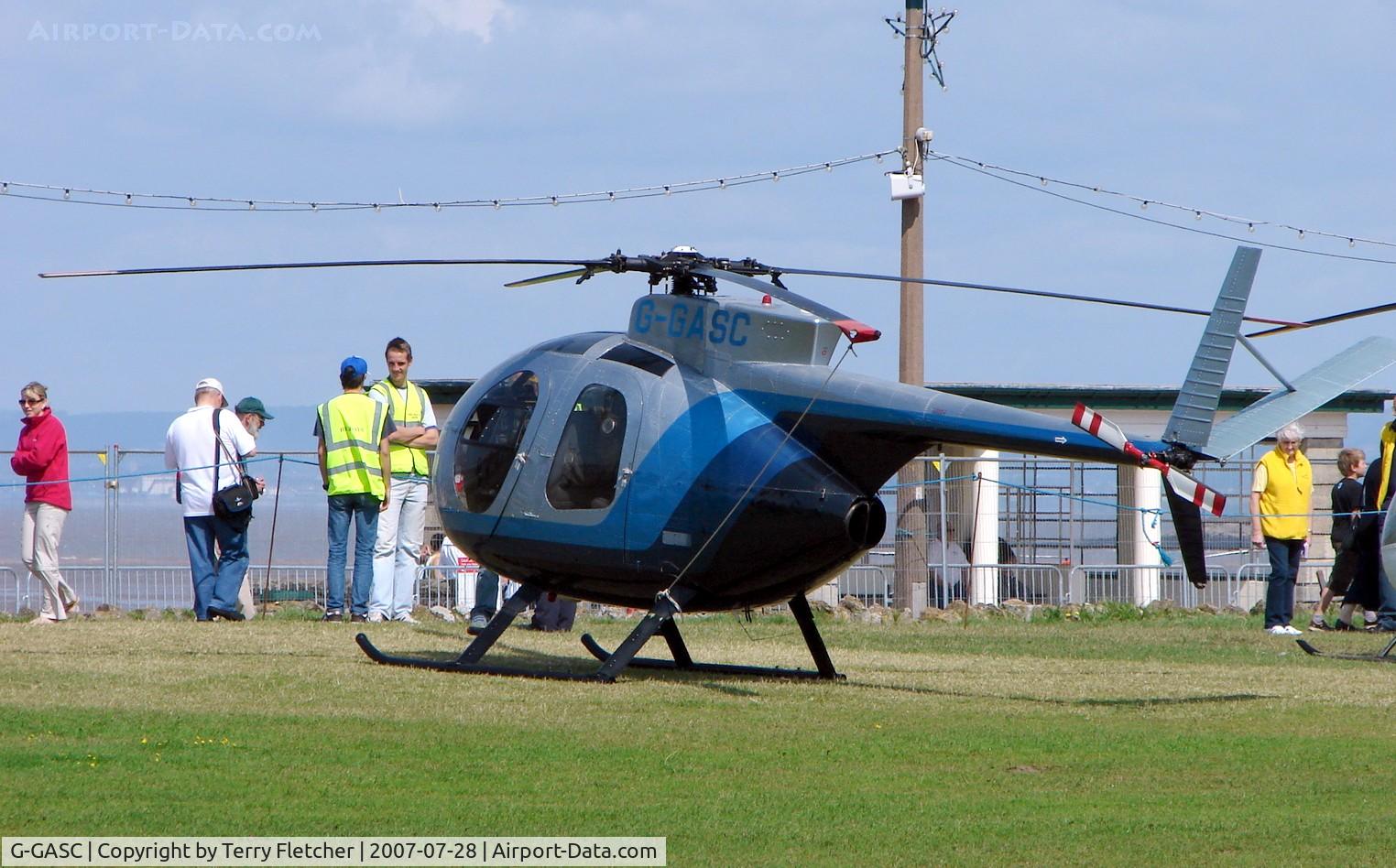G-GASC, 1970 Hughes 369HS C/N 1100270S, at Helidays 2007 at Weston-Super-Mare , UK