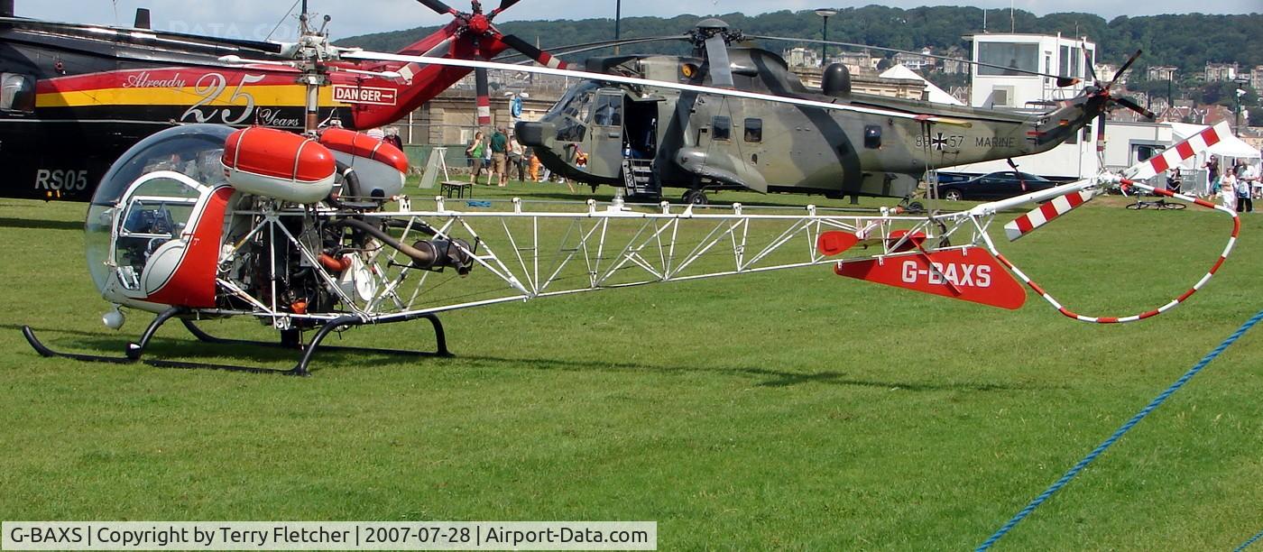 G-BAXS, 1969 Bell 47G-5 C/N 7908, at Helidays 2007 at Weston-Super-Mare , UK
