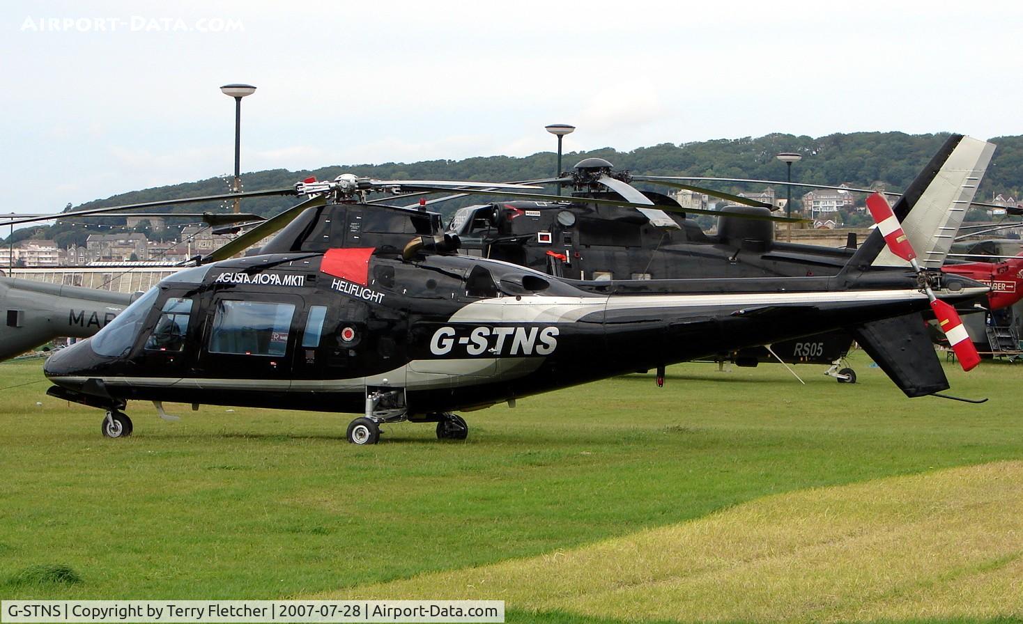 G-STNS, 1985 Agusta A-109A-2 C/N 7324, at Helidays 2007 at Weston-Super-Mare , UK