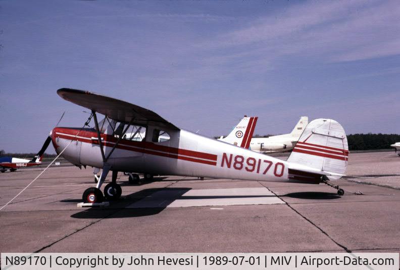 N89170, 1946 Cessna 140 C/N 8184, Old classic, rarely flies. (Kodachrome scan)