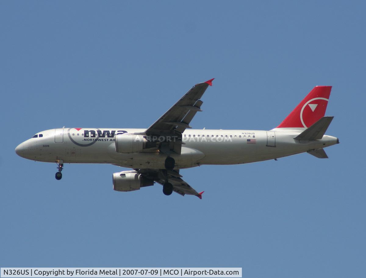 N326US, 1992 Airbus A320-211 C/N 282, Northwest