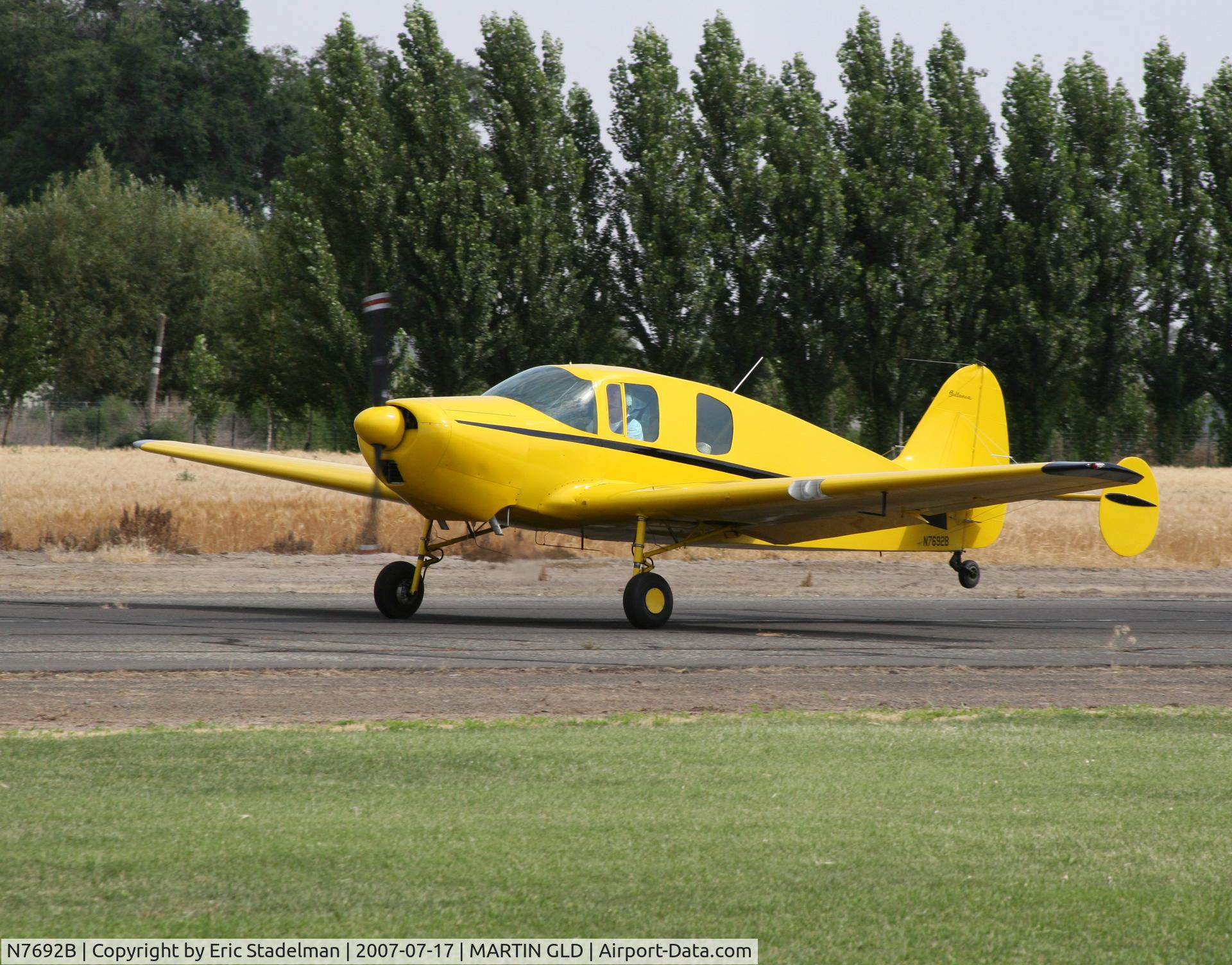 N7692B, 1957 Bellanca 14-19-2 Cruisair Senior C/N 4043, Cool 1957 Bellanca. What a great little tail dragger.