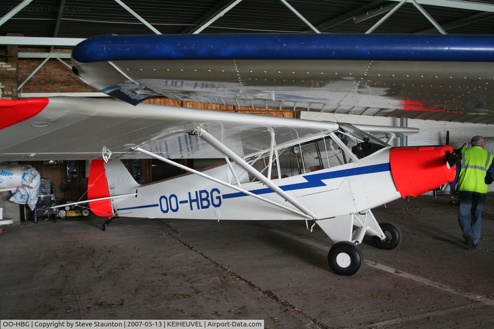 OO-HBG, Piper L-18C Super Cub (PA-18-95) C/N 18-3228, Taken on an Aeroprint tour @ Keiheuvel