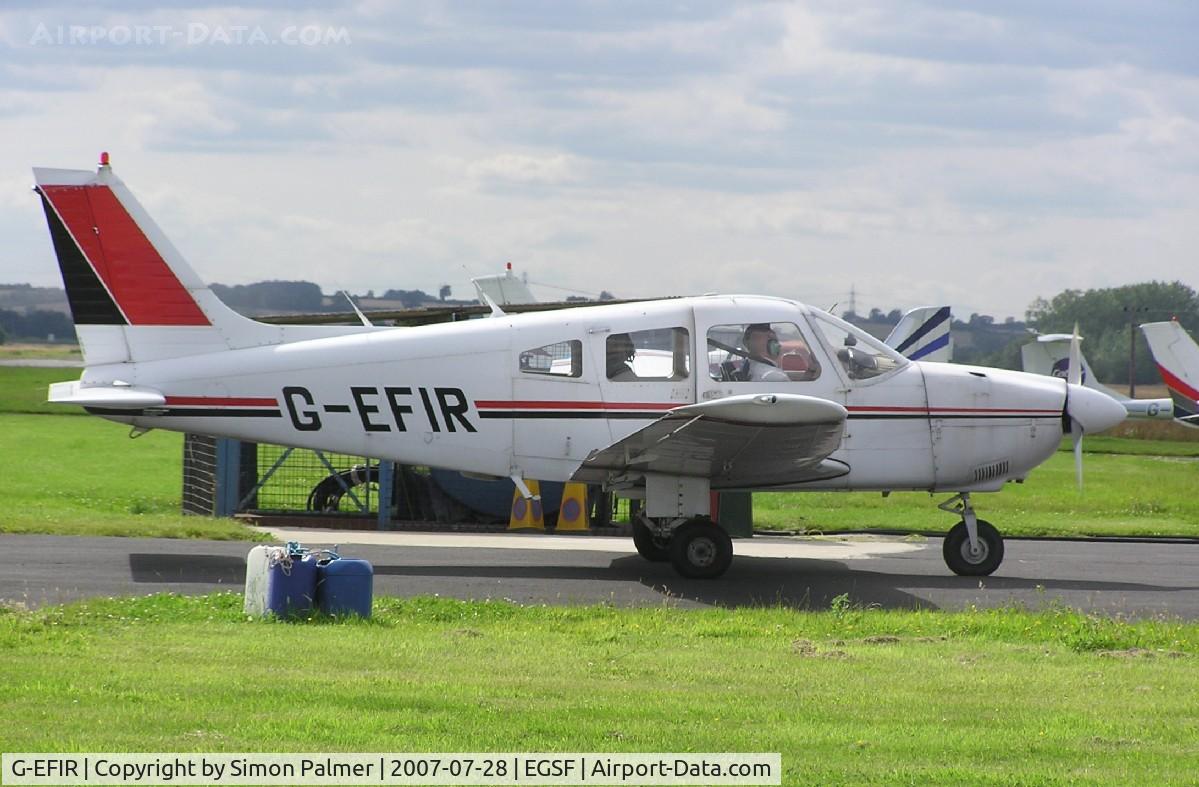 G-EFIR, 1980 Piper PA-28-181 Cherokee Archer II C/N 28-8090275, PA-28 taxiing in at Conington