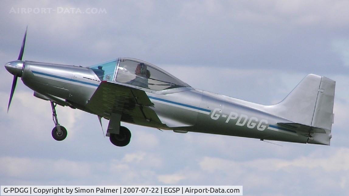 G-PDGG, 1959 Aeromere F-8L Falco III C/N 208, Falco lifting off at Sibson