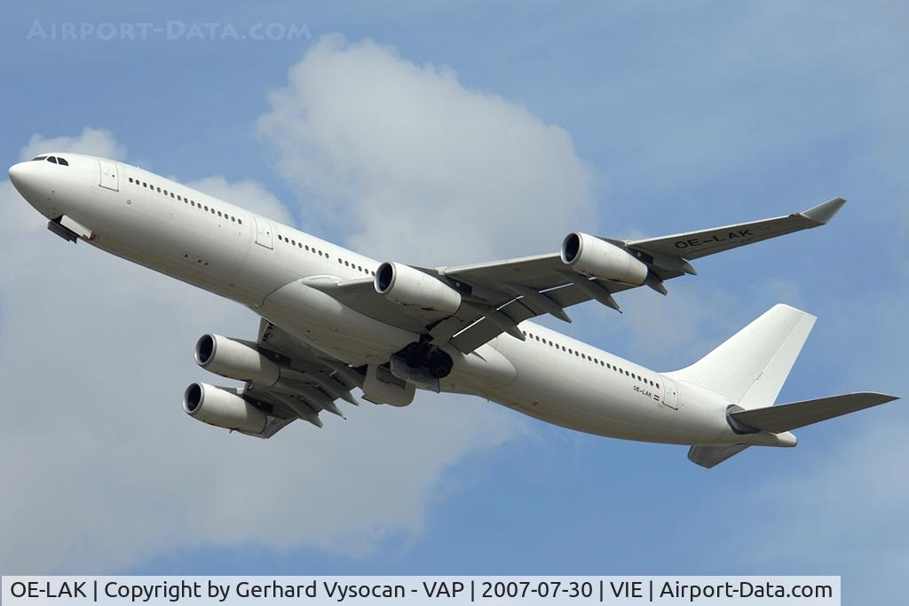 OE-LAK, 1997 Airbus A340-313 C/N 169, on her way to Kos