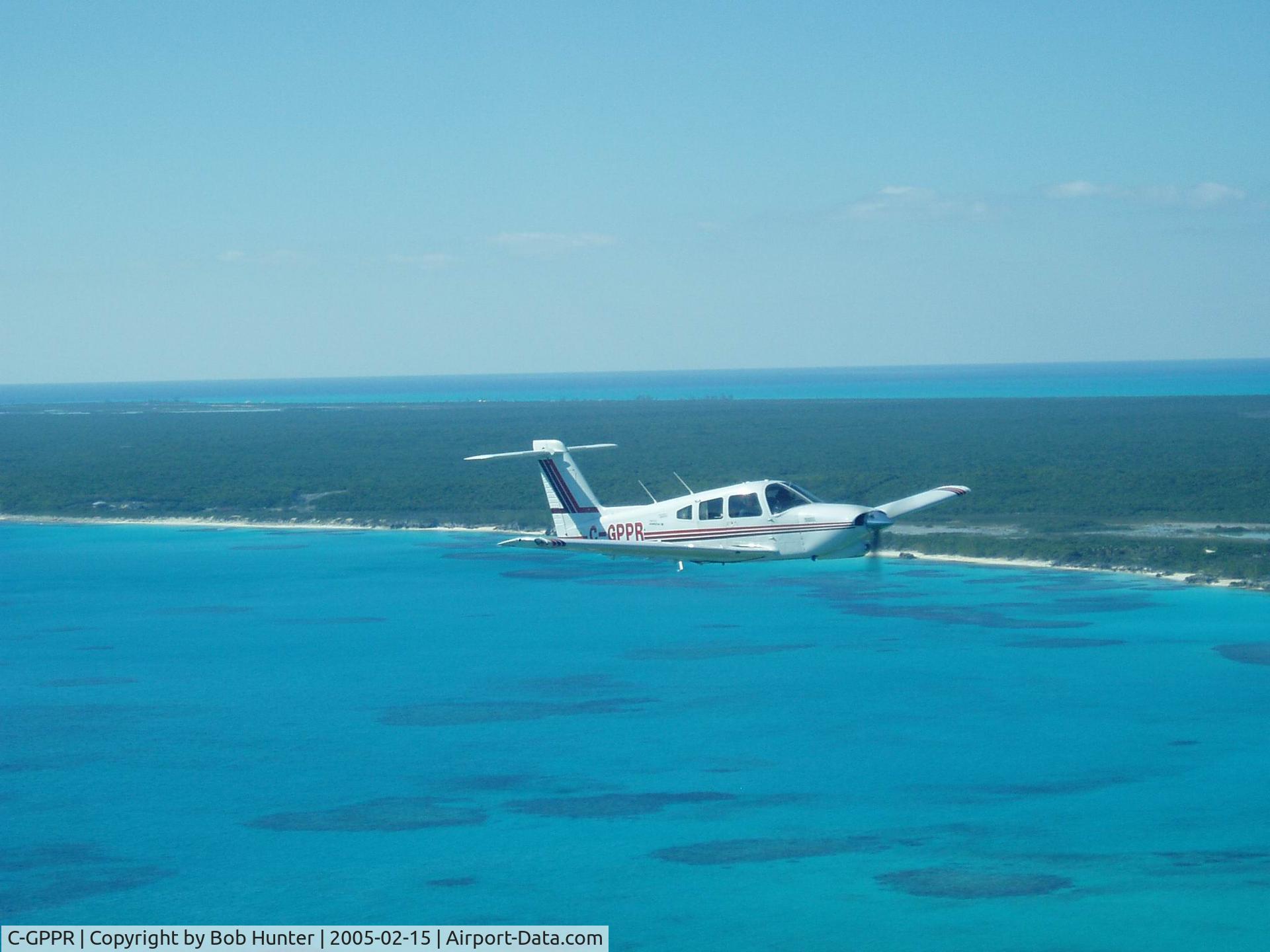 C-GPPR, 1982 Piper PA-28RT-201T Turbo Arrow IV C/N 28R-8231049, Flying over Cat Island, Bahamas