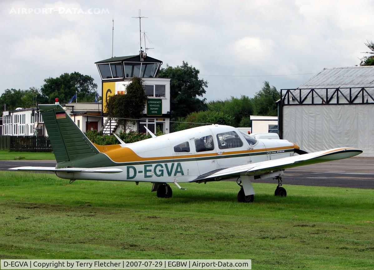 D-EGVA, 1976 Piper PA-28R-200 Cherokee Arrow II C/N 28R-7635229, early Sunday morning at Wellesborne Mountford