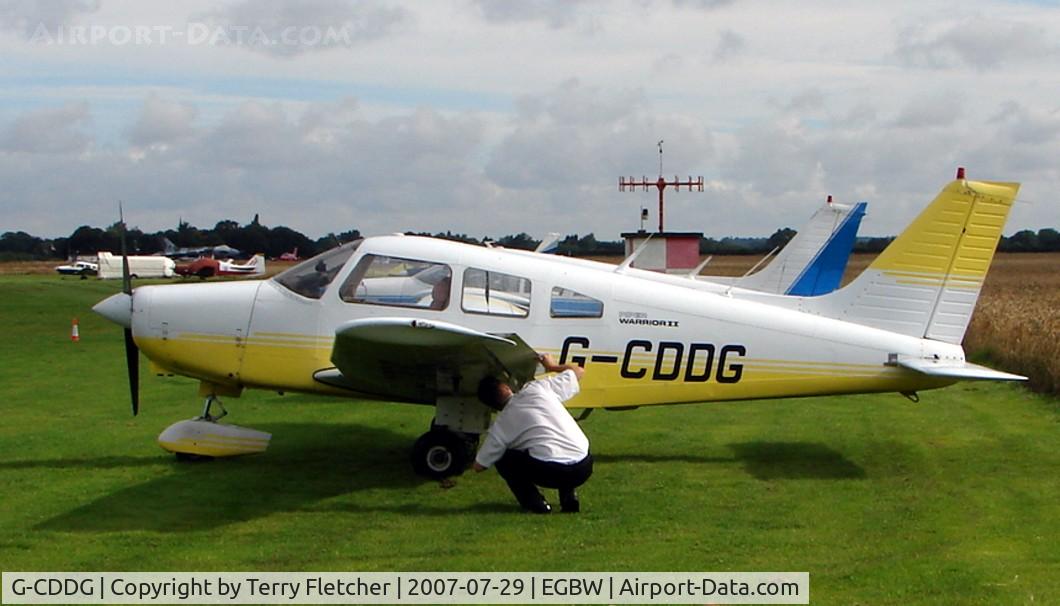 G-CDDG, 1988 Piper PA-28-161 Cherokee Warrior II C/N 2816065, early Sunday morning at Wellesborne Mountford