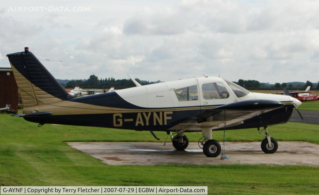 G-AYNF, 1970 Piper PA-28-140 Cherokee C/N 28-26778, early Sunday morning at Wellesborne Mountford