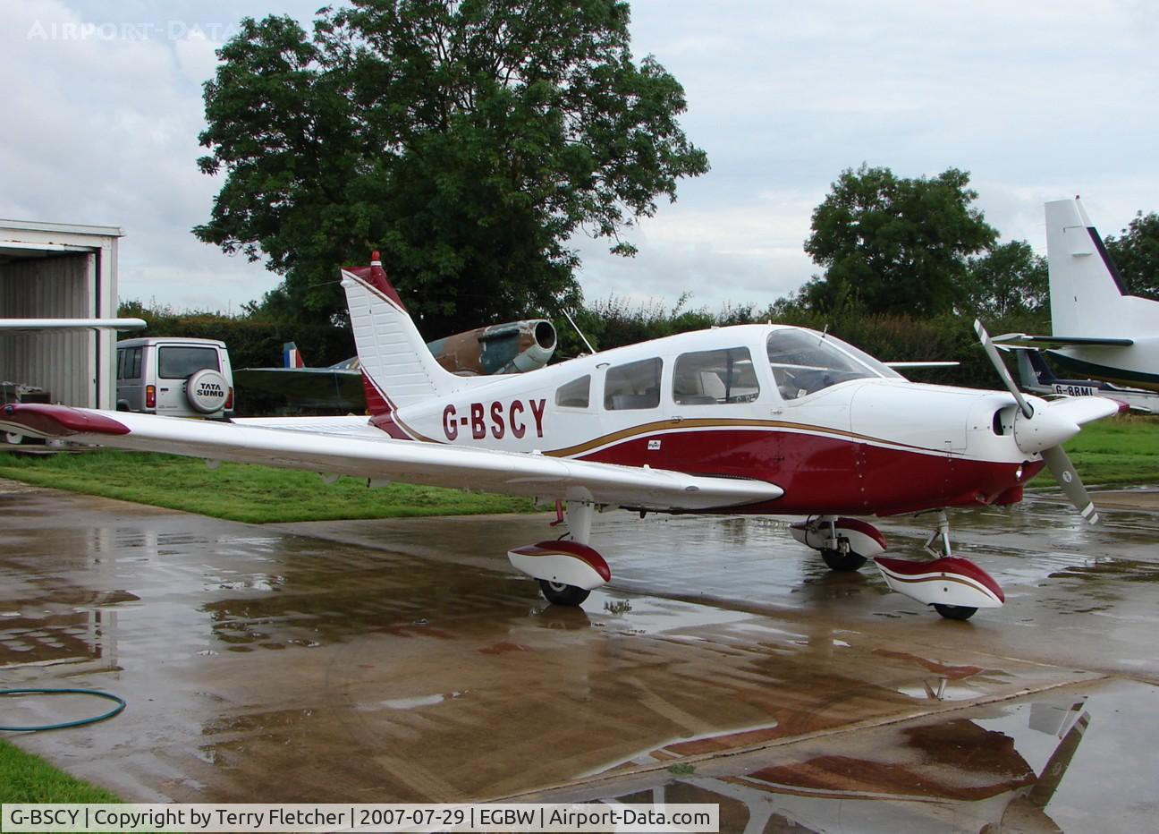 G-BSCY, 1975 Piper PA-28-151 Cherokee Warrior C/N 28-7515046, early Sunday morning at Wellesborne Mountford