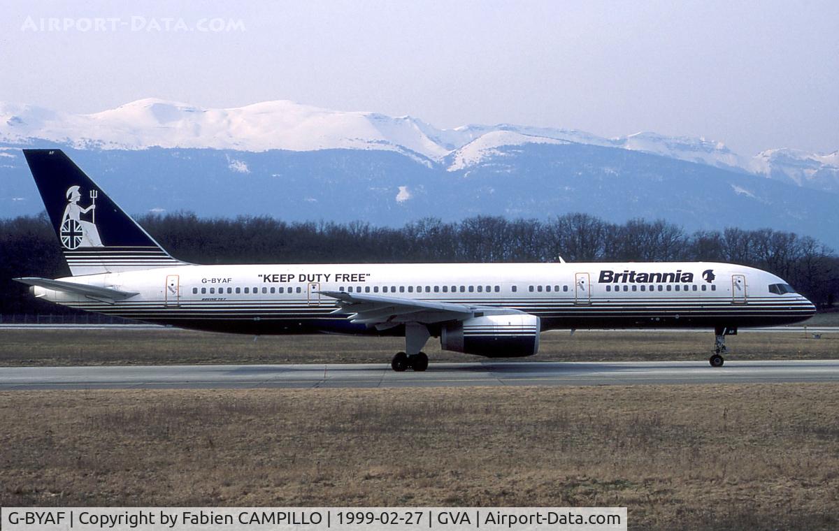 G-BYAF, 1992 Boeing 757-204 C/N 26266, Britannia Airways