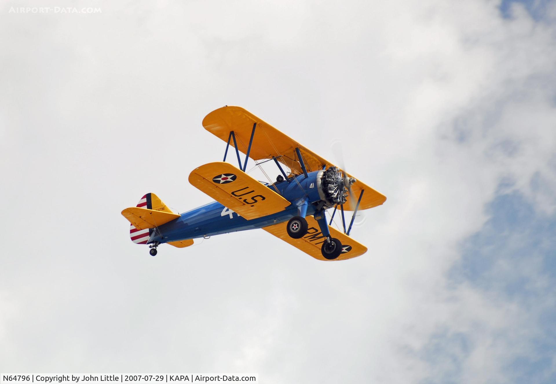 N64796, Boeing D75N1 C/N 75-1602, Stearman back around for a better view