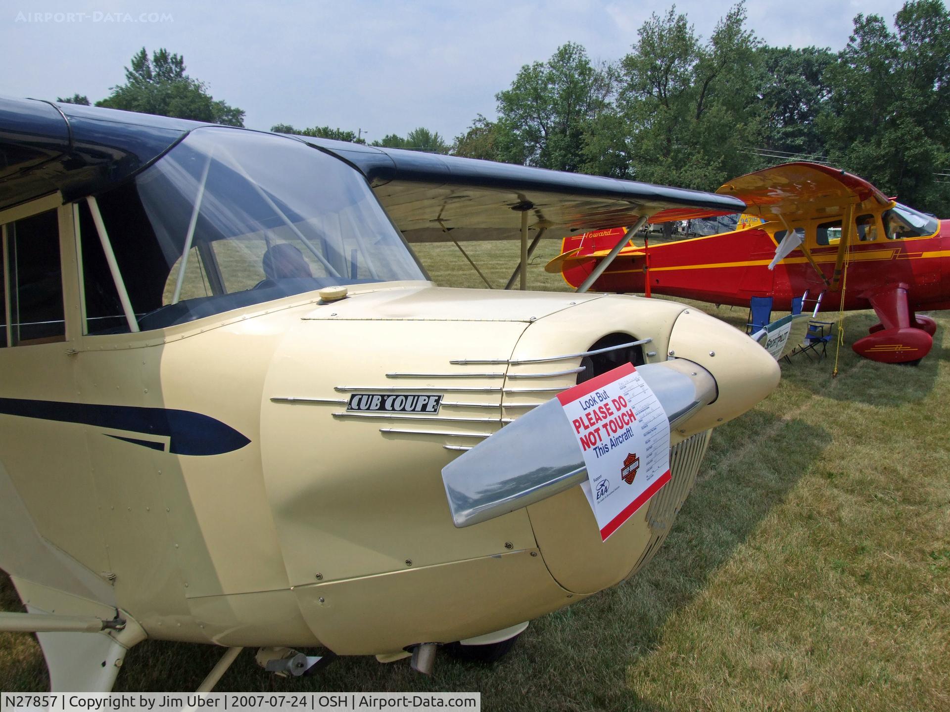 N27857, 1940 Piper J4A C/N 4-1077, Cowl Detail