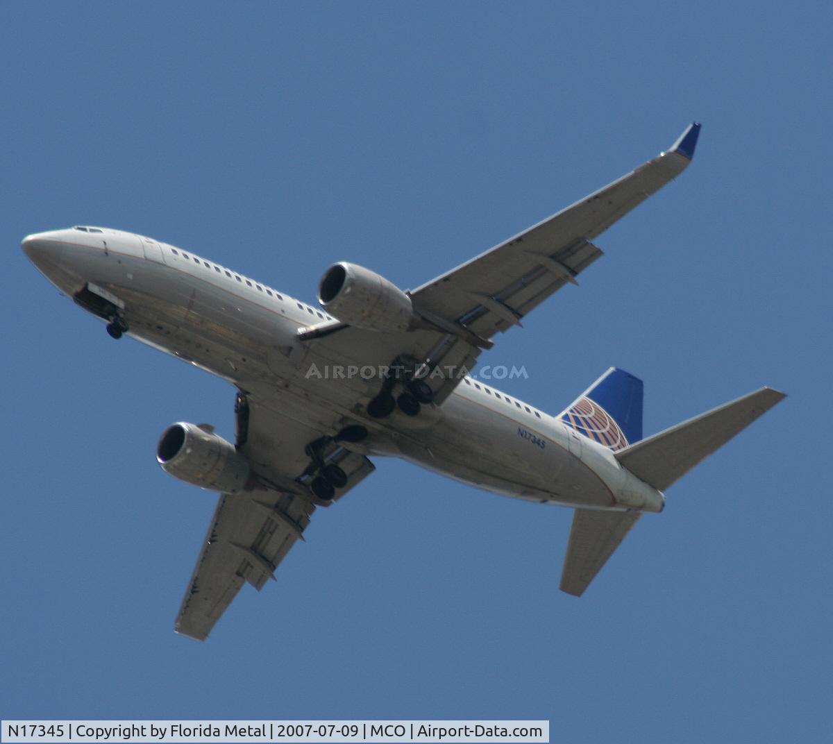 N17345, 1987 Boeing 737-3TO C/N 23583, Continental