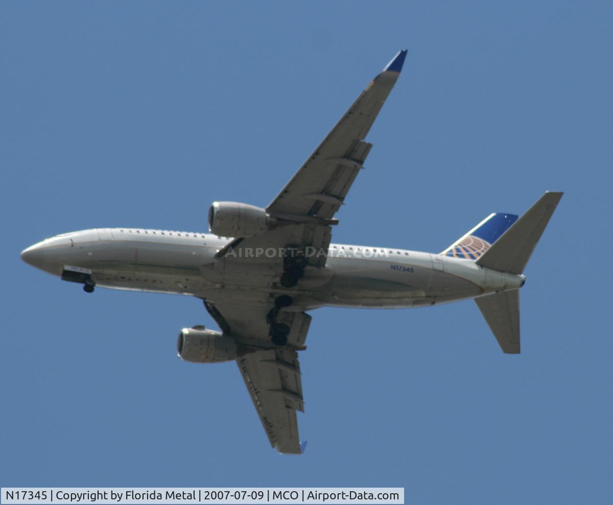 N17345, 1987 Boeing 737-3TO C/N 23583, Continental