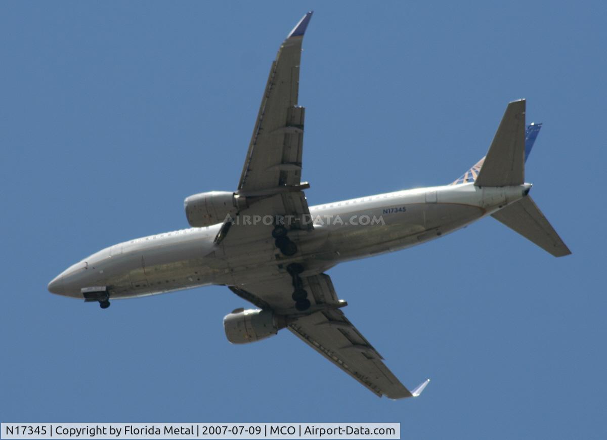 N17345, 1987 Boeing 737-3TO C/N 23583, Continental