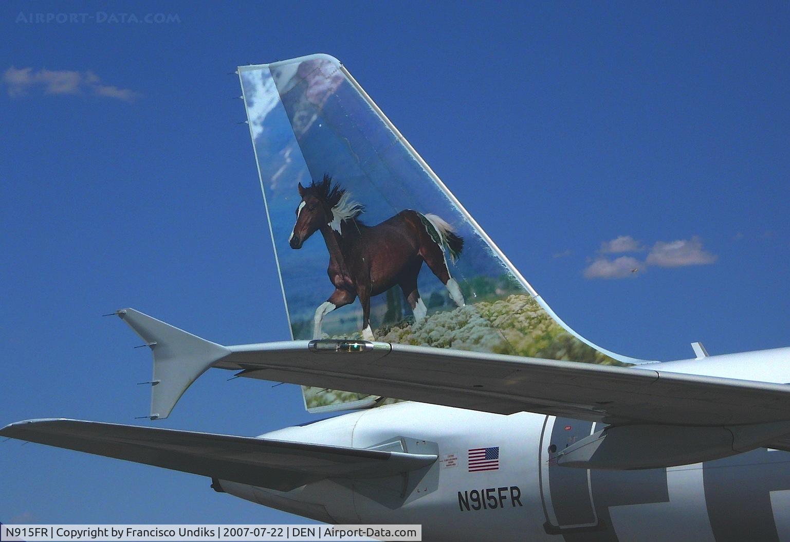N915FR, 2002 Airbus A319-111 C/N 1851, Frontier Airlines A319 Sally the Mustang.