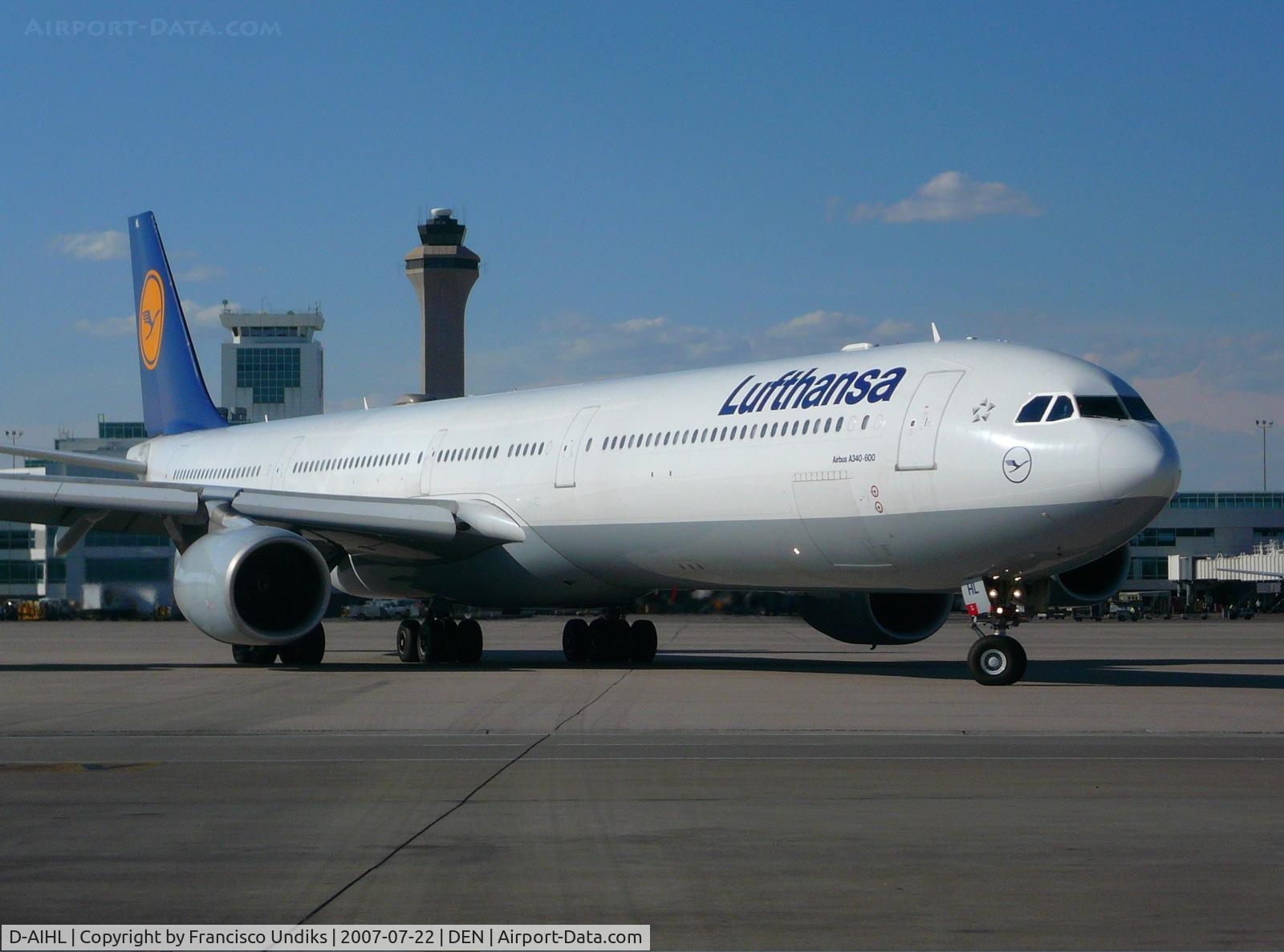 D-AIHL, 2004 Airbus A340-642 C/N 583, Lufthansa A340 departing to FRA