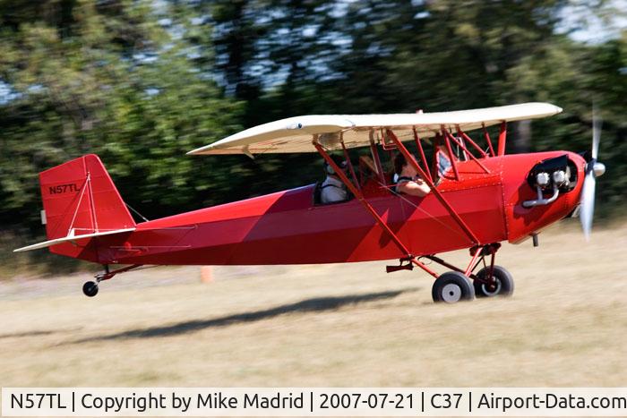 N57TL, 2002 Pietenpol Air Camper C/N 0012002, Take off roll Brodhead 2007