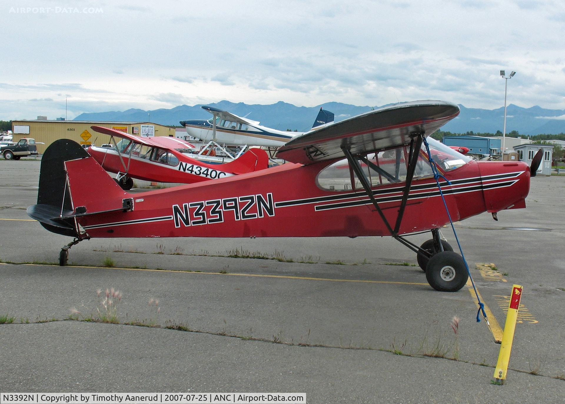 N3392N, 1946 Piper PA-11 Cub Special C/N 22594, General Aviation Parking area at Anchorage International