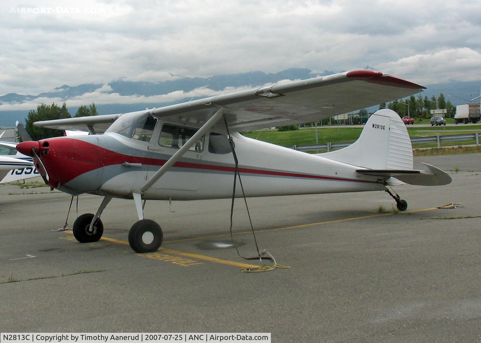 N2813C, 1954 Cessna 170B C/N 26356, General Aviation Parking area at Anchorage International