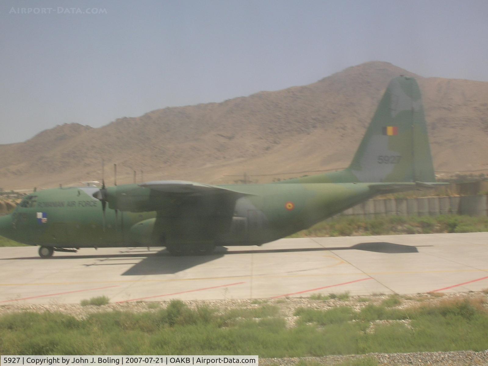 5927, Lockheed C-130B Hercules C/N 282-3568, Romanian Air Force C-130 on Military remp at Kabul