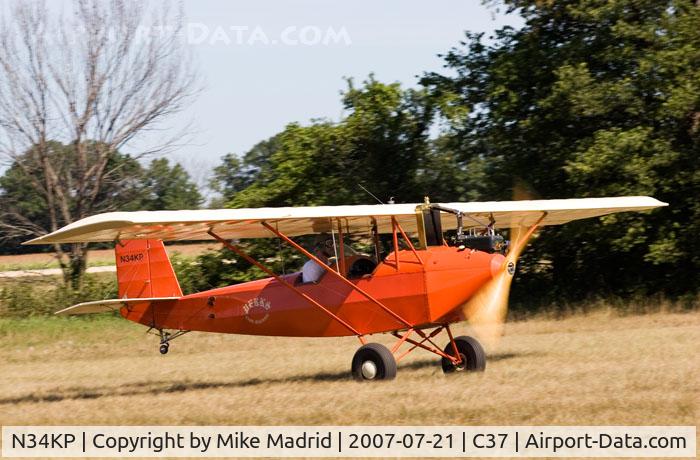 N34KP, 2000 Pietenpol Air Camper C/N 6, Take off roll Brodhead 2007