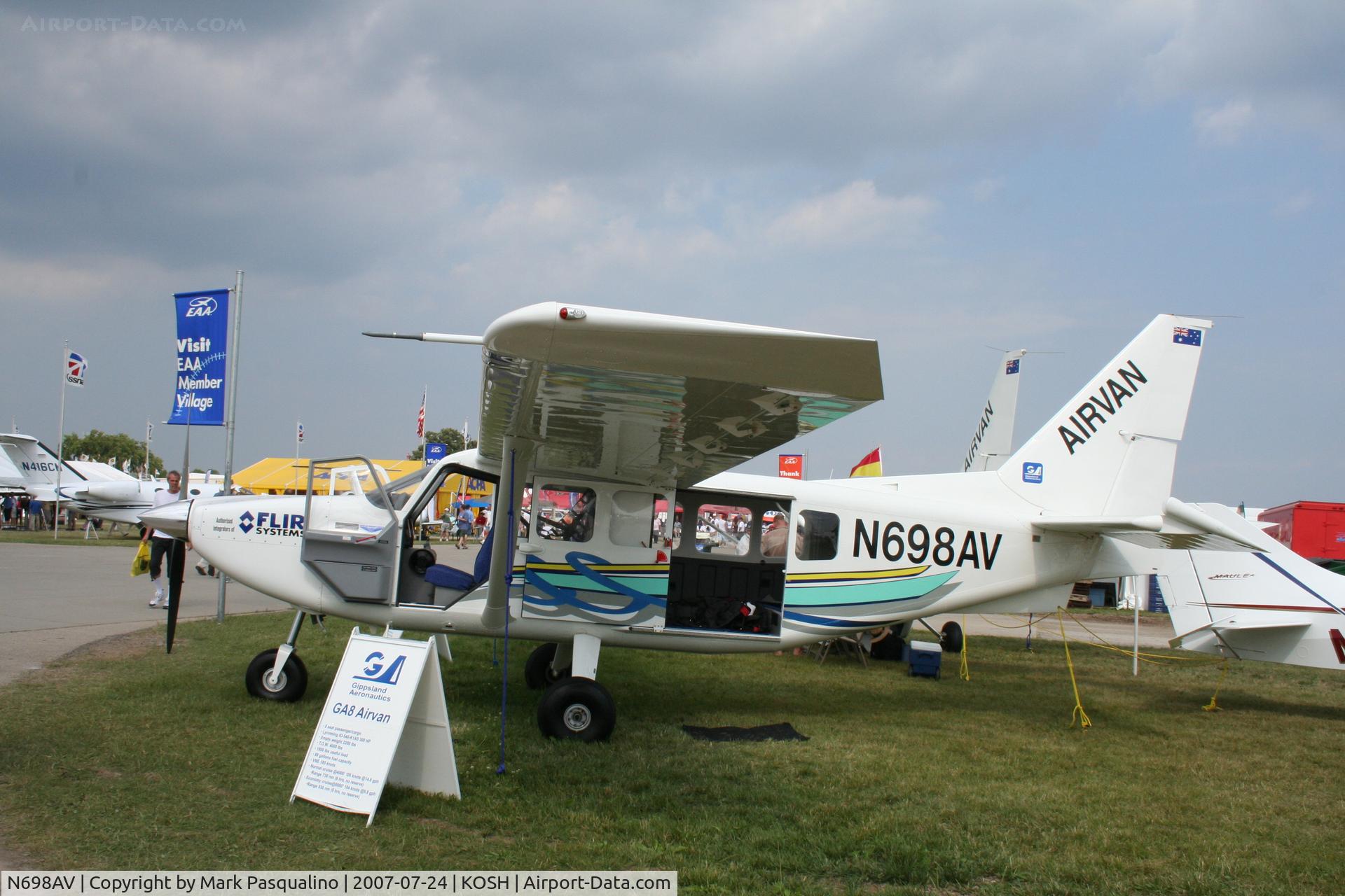 N698AV, 2006 Gippsland GA-8 Airvan C/N GA8-06-098, GA-8