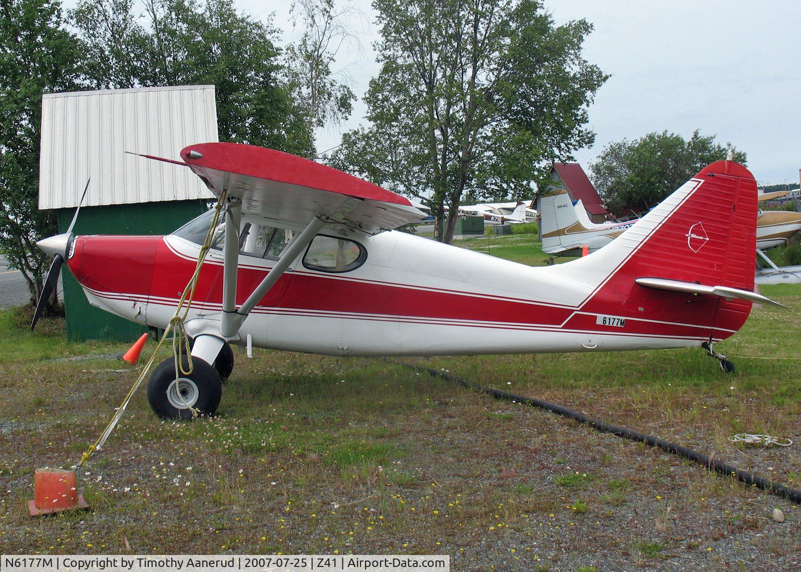 N6177M, 1948 Stinson 108-3 Voyager C/N 108-4177, Next to Lake Hood