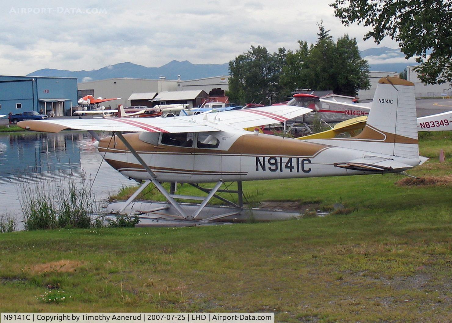 N9141C, 1954 Cessna 180 C/N 31240, Moored at Lake Hood