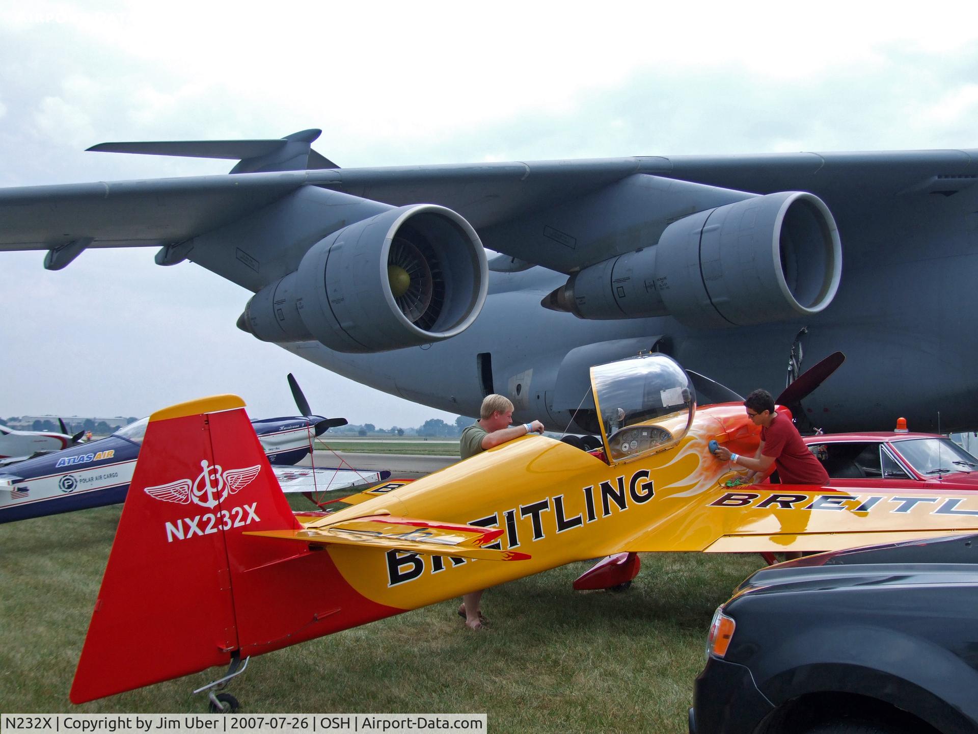N232X, 1999 Akrotech Europe CAP-232 C/N 17, Sharing space with a behemoth C-5A
