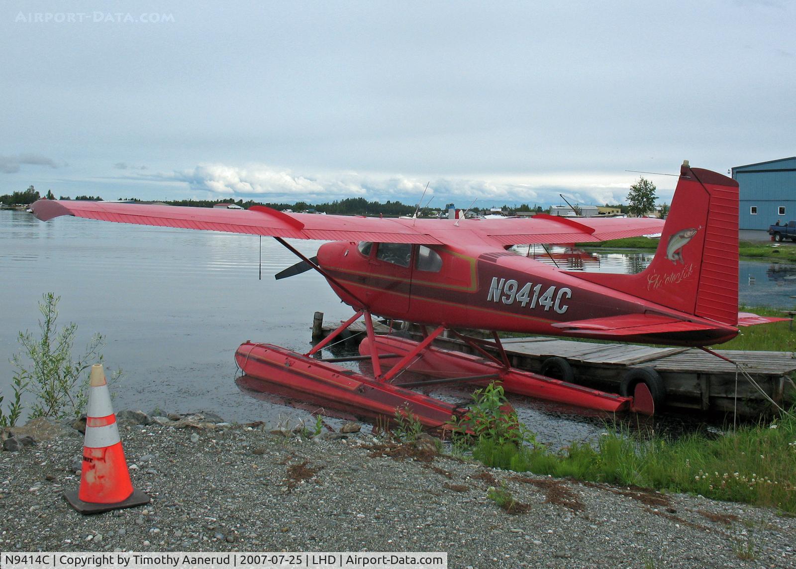 N9414C, 1955 Cessna 180 C/N 31812, Moored at Lake Hood