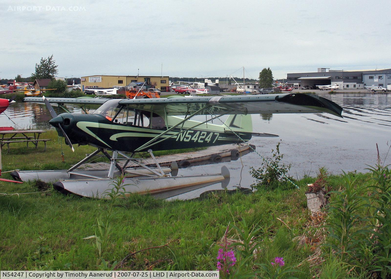 N54247, 1976 Piper PA-18-150 Super Cub C/N 18-7609049, Moored at Lake Hood