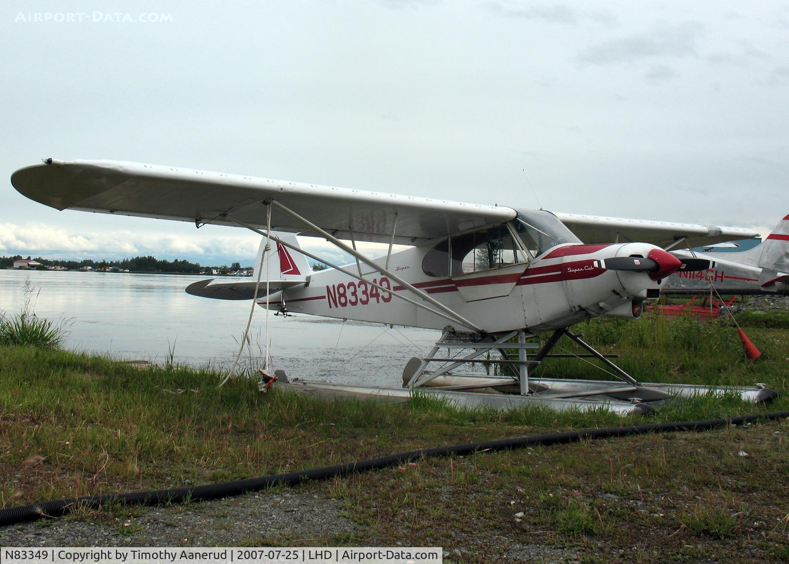 N83349, 1976 Piper PA-18-150 Super Cub C/N 18-7609089, Moored at Lake Hood