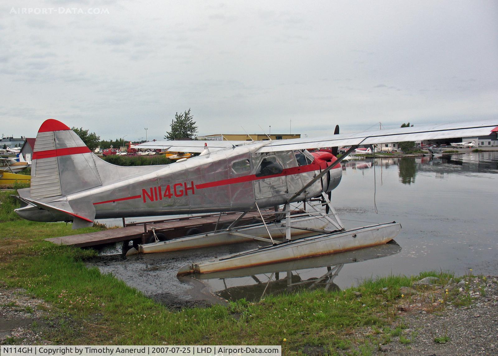 N114GH, 1954 De Havilland Canada Beaver DHC-2 C/N 380, Moored at Lake Hood
