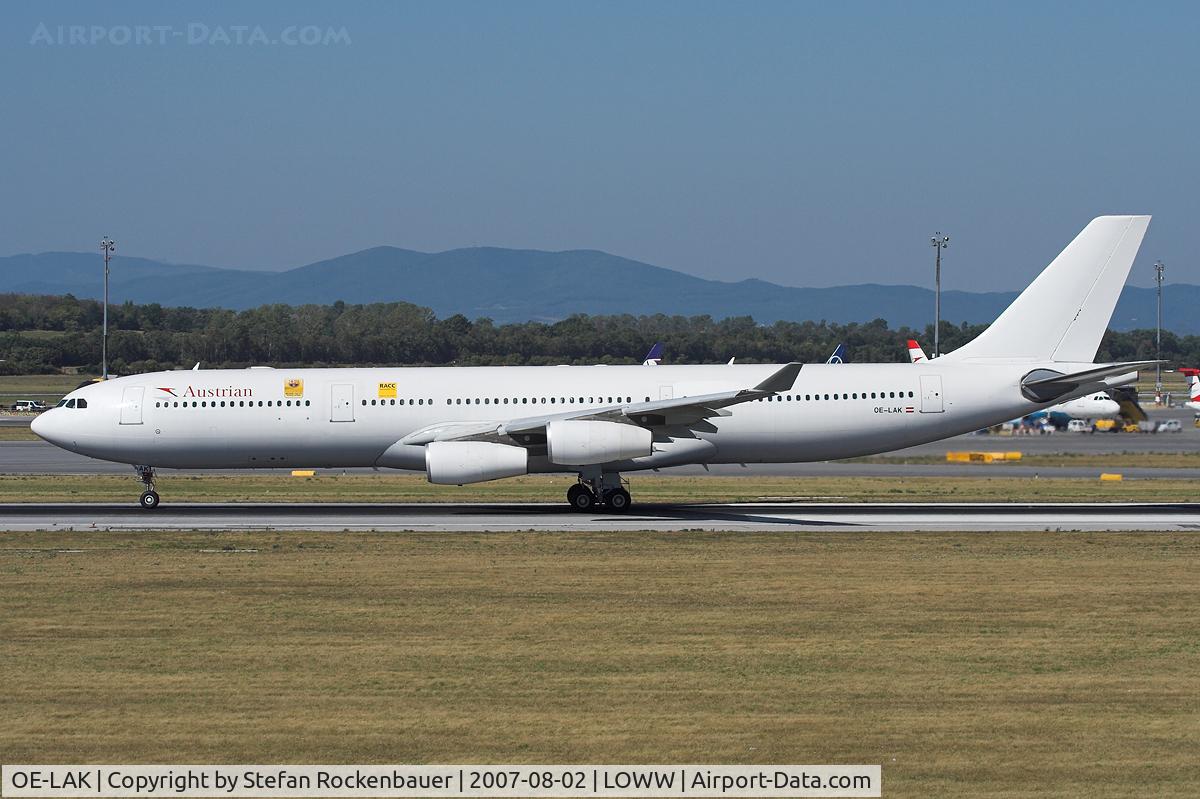 OE-LAK, 1997 Airbus A340-313 C/N 169, Note the special stickers.